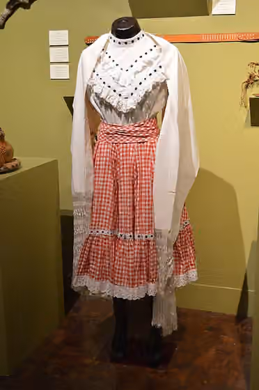Norteño (music) — Dress to dance polka and redova from Nuevo Leon at the El Norte, su materia, su artesania at the Museo de Arte Popular in Mexico City