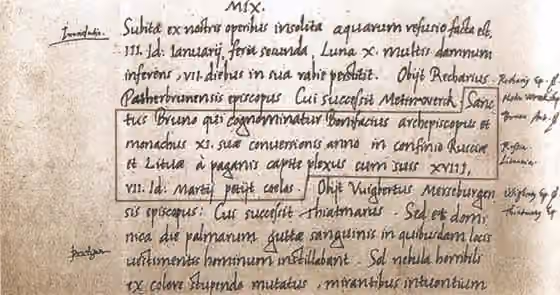 Lithuanians (tribe) — The first known record of the name of Lithuania