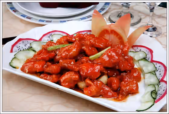 Lychee pork — Fuzhou 's famous dish of " Litchi Pork" which is actually not made with any litchi at all.