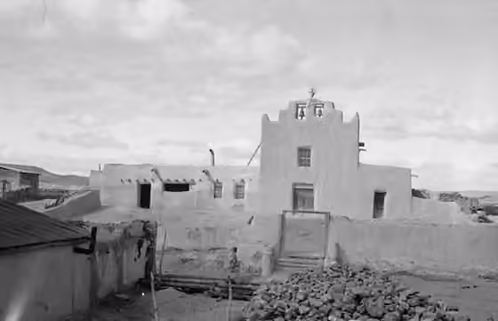 Laguna Pueblo — San Jose de Laguna Mission Church & Convento, Laguna Pueblo , Valencia County, NM Historic American Buildings Survey FRONT ELEVATION (EAST) HABS NM,31-LAGUP,1-2