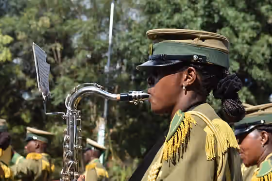 Music of Kenya — A kenya wildlife service band member at a past event.