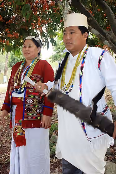 Hruso people — Aka Tribes of Arunachal Pradesh in their traditional attire.
