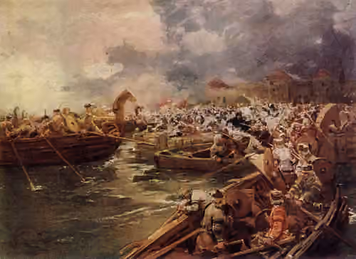 orang Kuronia — Curonians attacking Riga in 1210.