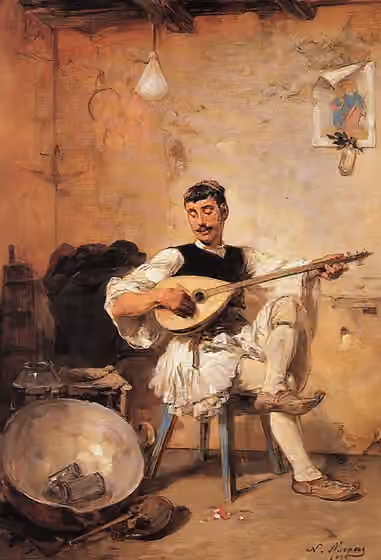 Musik di Yunani — en:Nikiforos Lytras , The Milkman (1895), oil on canvas, National Gallery of Greece-Alexandros Soutzos Museum