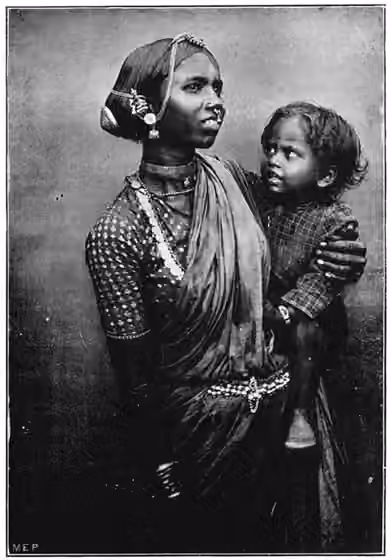Komati (caste) — Komati Mother and Child, Madras Presidency, 1909