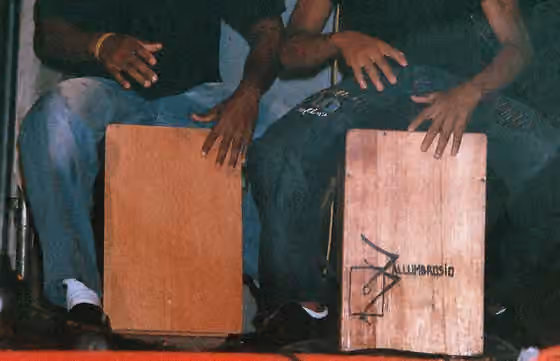 Afro-Peruvian music — Cajoneros en El Carmen, Chincha, Ica, Perú.