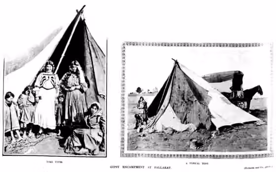 Romani people in Australia — Article titled, "Gipsy Encampment At Ballarat", taken from the Australian newspaper, The Australasian, May 16, 1908.