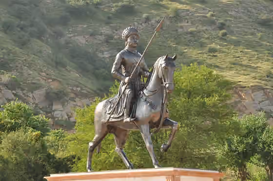 Shekhawat — Maharao Shekha statue at village ralawata near jeenmata, district sikar, Rajasthan india