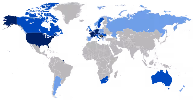 orang Serbia — Map of the Serb people around the world.