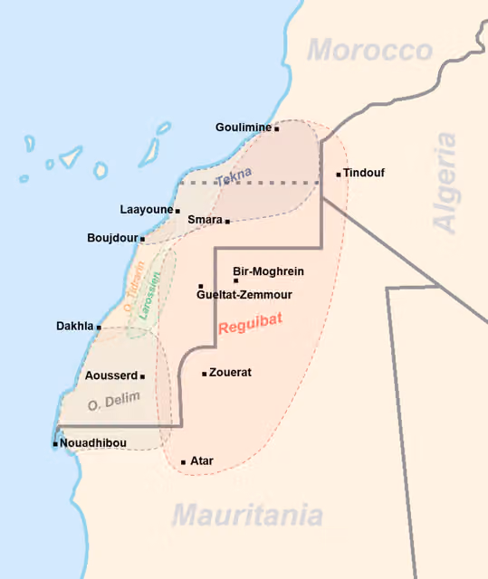 Oulad Tidrarin — The Saharawi tribes Larossien , Oulad Delim , Oulad Tidrarin , Reguibat and Tekna of Western Sahara.
