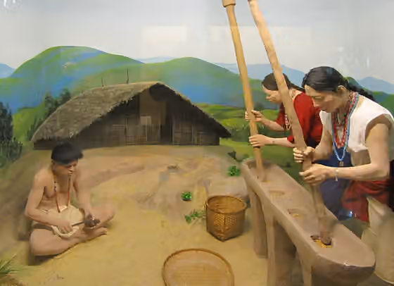 Wancho people — Diorama and wax figures of Wancho people at Jawaharlal Nehru Museum , Itanagar , Arunachal Pradesh , India.