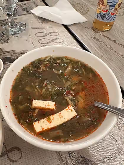 Siryak-tyamuri — Siryak tyamuri (сиряк-тямури; 시락장물) with optional pepper paste mixed in