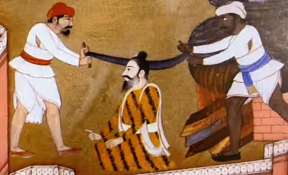 Brahmin Sikhs — Sikh martyr Bhai Mati Das being executed by sawed in half while alive.