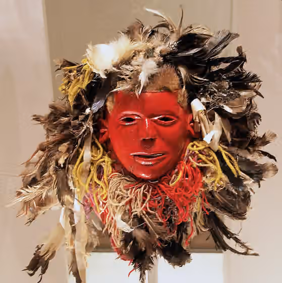 Suku Chewa — British Museum reference Af1993,09.21 Detailed description Human face-shaped mask (simoni or mbalangwe) for Nyau masquerade.