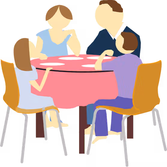 Bersantap — Family eating clip art