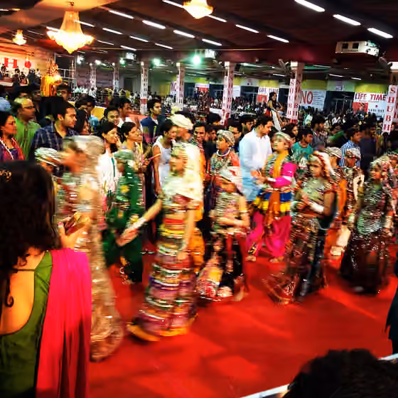 Dandiya Raas — Children performing Dandiya in Palace Grounds, Bangalore.