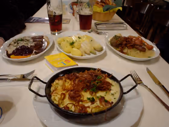 Bavarian cuisine — 14 April 2006 German food is a teeeeeny bit heavy.