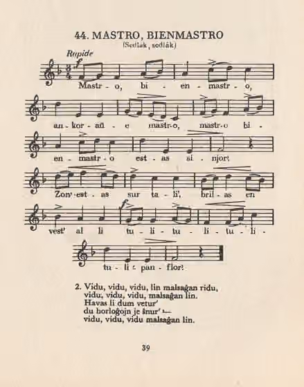 Furiant — Songbook—Czechoslovak folg songs in Esperanto.