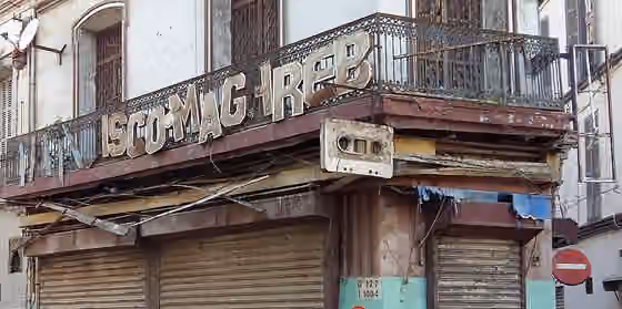 Rai — The ruins of the former record & cassette store "Disco Maghreb" in Oran, Algeria