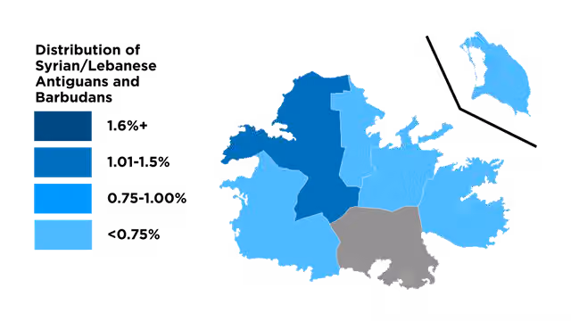 Syrian and Lebanese Antiguans and Barbudans — Distribution of ethnic group