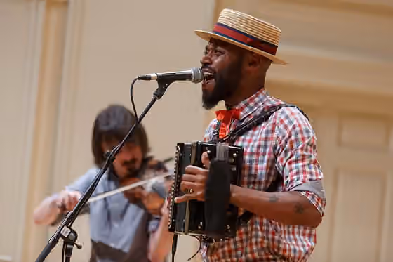 Creole music — The Cedric Watson Trio brings Cajun, Creole and Zydeco music to the Coolidge Auditorium during a Homegrown Concert Series performance, July 25, 2019.