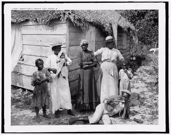 Afro-Bahamians — Black Bahamian family in Grant's Town, Nassau circa 1900