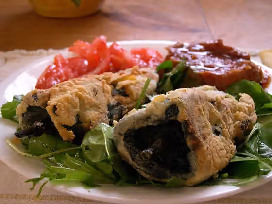 Chile relleno — A photograph of Chile Rellenos, stuffed Chile peppers.