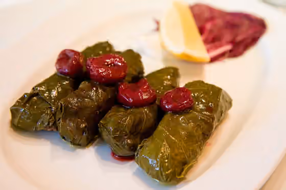 Stuffed leaves — Zeytinyağlı yaprak sarması (stuffed leaves with olive oil) is the sarma made with vine leaves stuffed with a rice-spice mixture and cooked with olive oil.