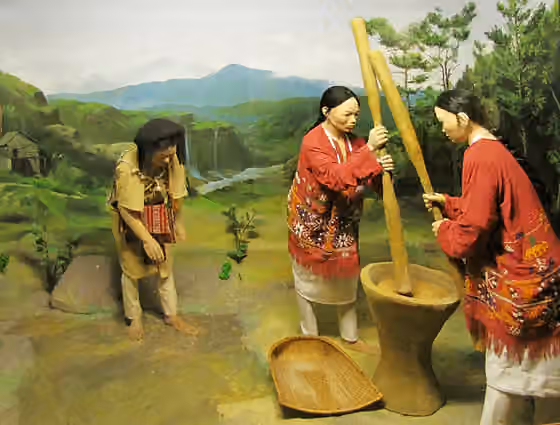 Sherdukpen people — Diorama and wax figures of Sherdukpen people at Jawaharlal Nehru Museum , Itanagar , Arunachal Pradesh , India.