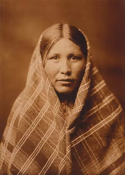 Nespelem people — Nespelem woman, photo by Curtis, 1911.