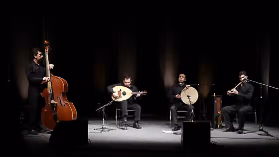 Qudud Halabiya — Ensemble Ramel Aleppo (Syrien) am 23.01.2015 beim Klangkosmos Weltmusik im Hangar 21 in Detmold.