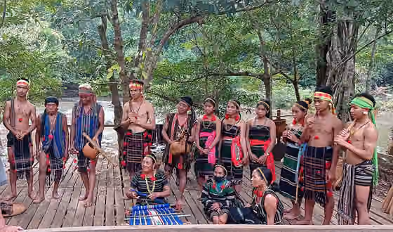 Bunong people — A group of Bunong people in traditional ceremonial clothing, from Mondulkiri Province, Cambodia.