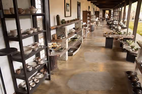 Kasama ware — Kasama Ware( Kasama-yaki 笠間焼) displayed in Corridor Gallery Mon , Kasama City, Ibaraki, Japan