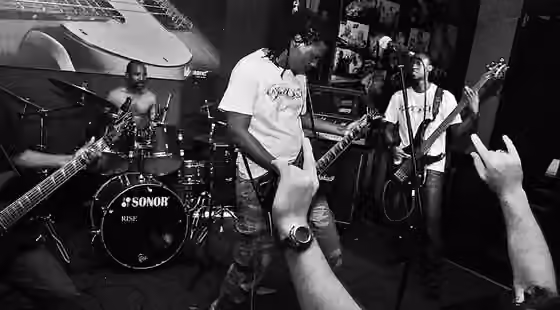 African heavy metal — Wrust performing at Aandklas, Stellenbosch