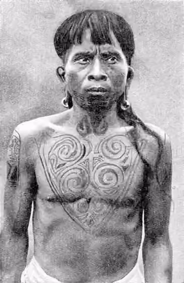 Ukit people — ARTISTICALLY TATTOOED Ukits of the Rejang tattoo extensively.