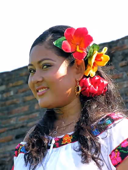 Chontal Maya — This lady was being filmed at the site by her parents so I asked to take her picture.
