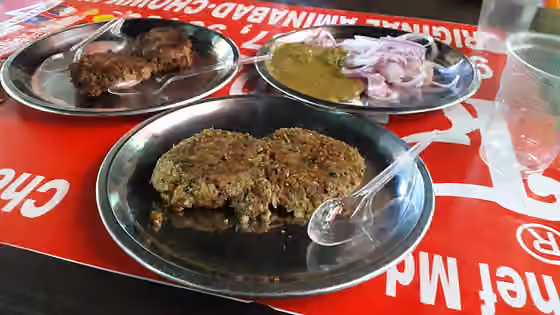 Tunde ke kabab — Galawati Kebab (mutton) Shami Kebab (chicken)
