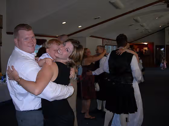 Slow dance — note every guy has the same posture in the exact same position .