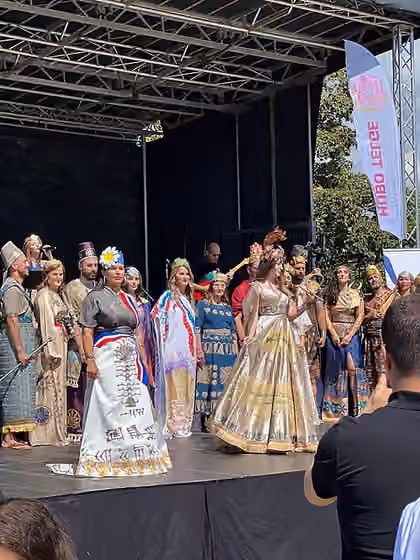 Assyrians in Sweden — Assyrians wearing cultural clothing at the Hubo Tälje Cultural Festival in Södertälje