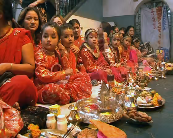 Bangsa Newar — Newar children in Nepal performing Ihi, also known as Bel Marriage