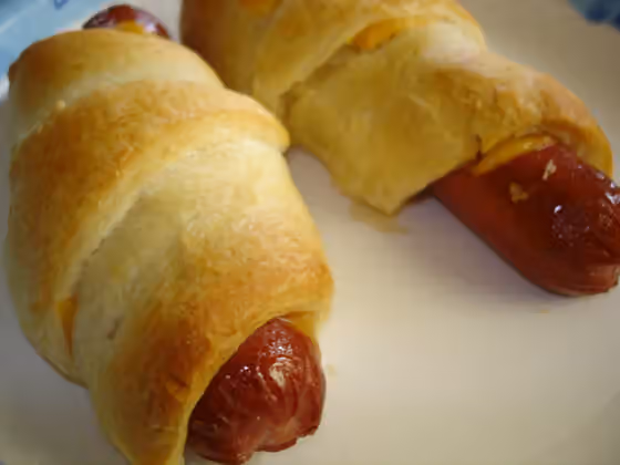 Pigs in a blanket — American-style pigs in blankets.