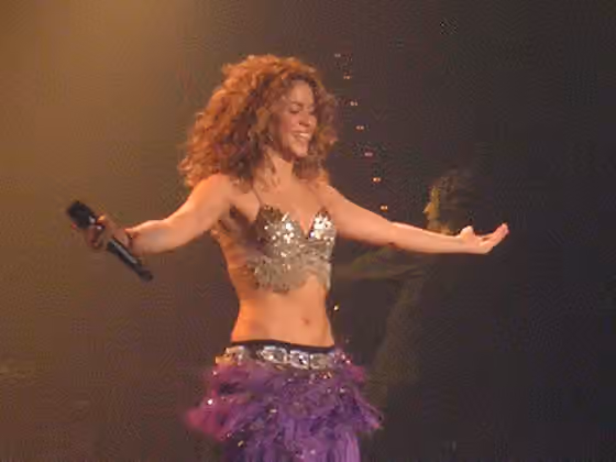 Pop latin — Shakira during the Oral Fixation Tour 2006, La Coruña-Spain.