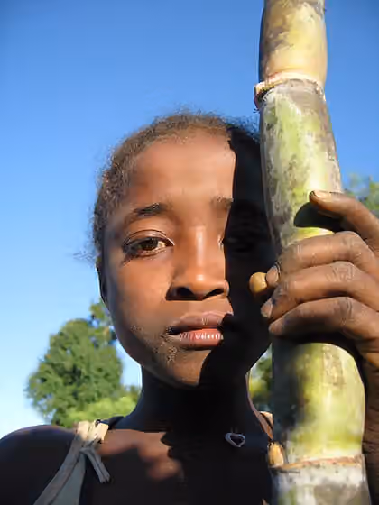 Antandroy — Malagasy child with sugar cane.