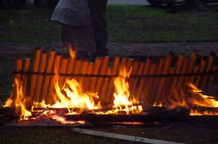 lemang — Lemang cooking process at Taman Tun Dr.